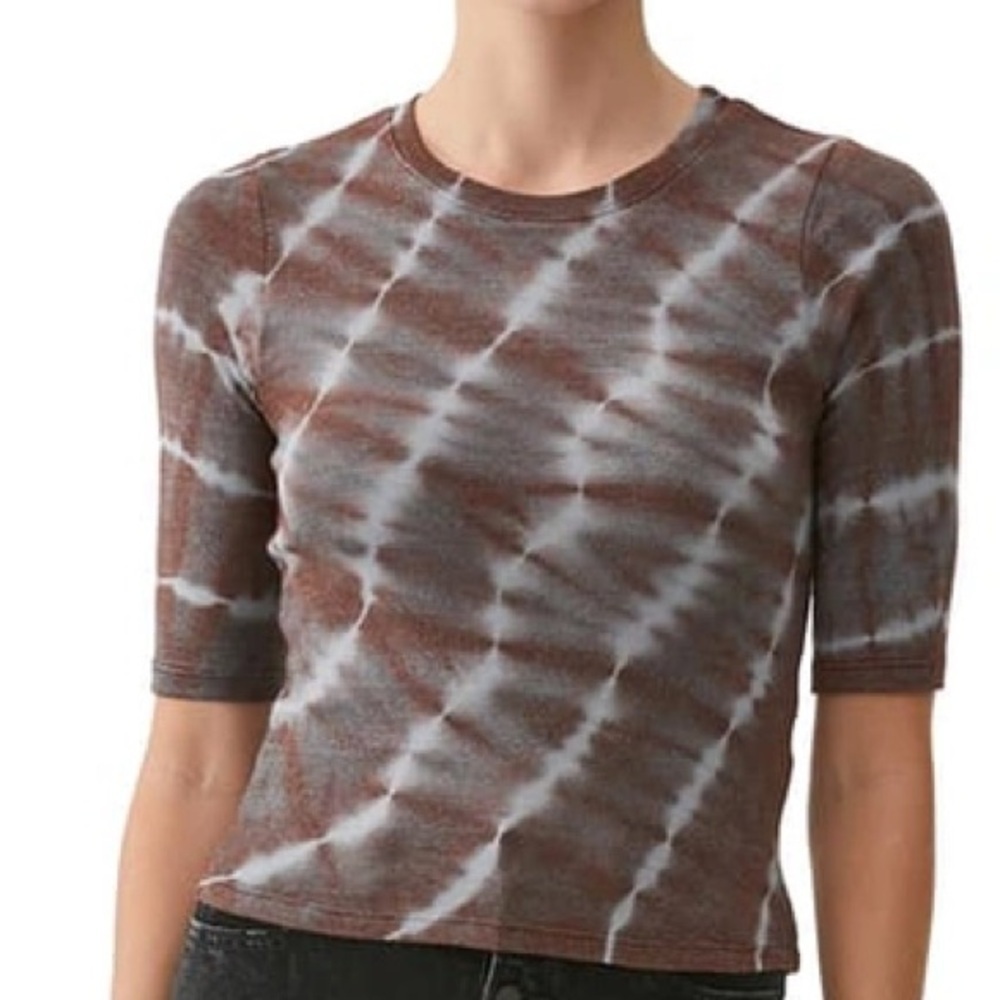 NWT Michael stars Evereve Lilly shine tie-dye tee shirt oak combo L​​​